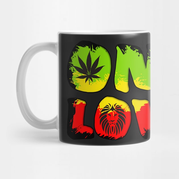 Rastafari - Grunge One Love Lion Ganja by EDDArt